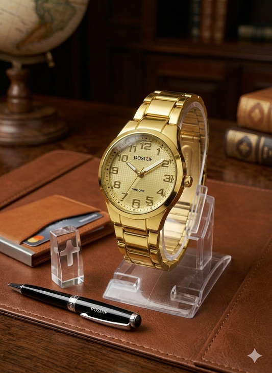 Gold Stainless Steel – Elegant Analog Bracelet Wristwatch