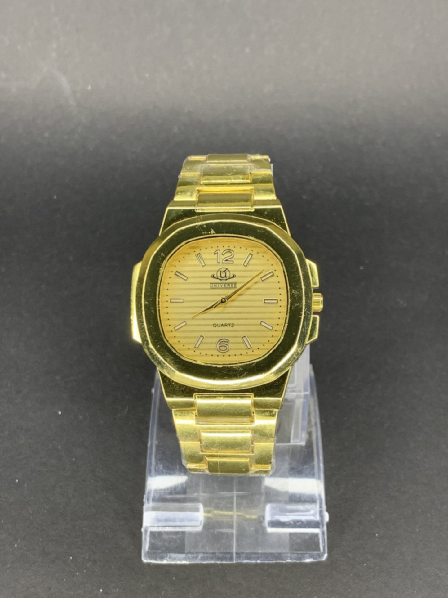 Universe Luxury Gold Stainless Steel Analog Wristwatch