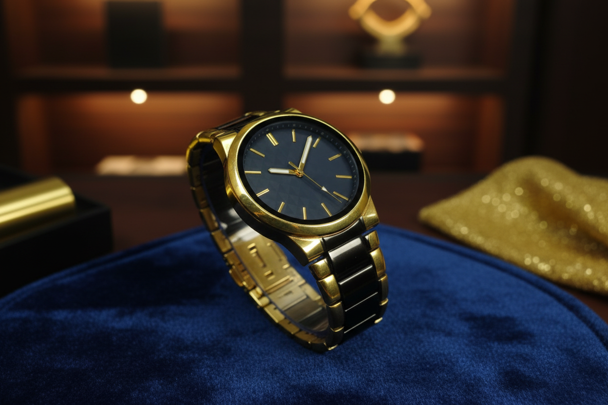 POSHIF Time One Gold & Black Luxury Analog Watch