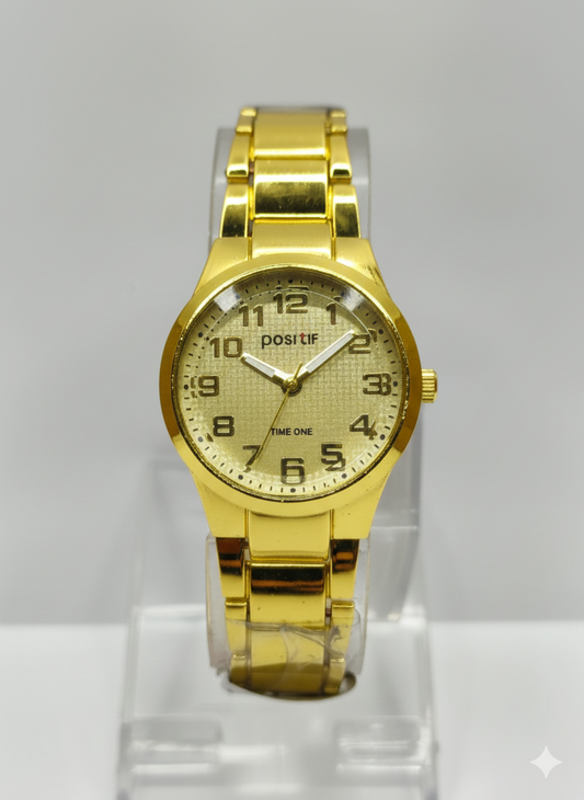 Gold Stainless Steel – Elegant Analog Bracelet Wristwatch