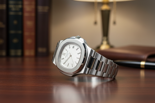 Luxury Silver Dial Men's Wristwatch with Date